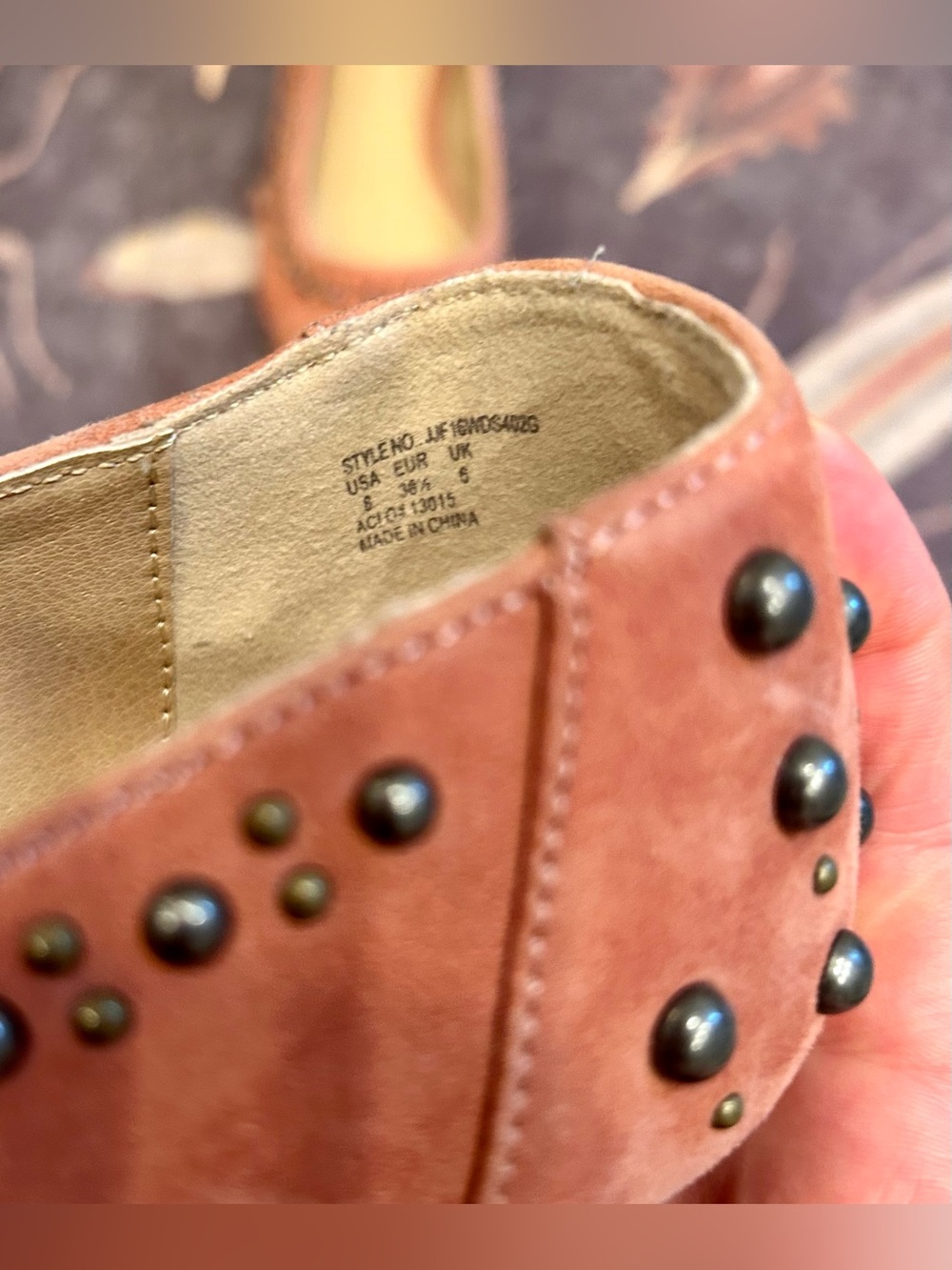 Joe’s Jeans Pink Suede Flats Women Size 8 Metal Studs Detail - Picture 5 of 7